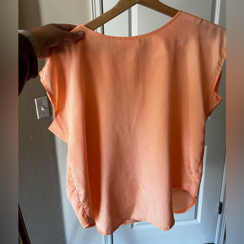 Peach Butterfly Sleeve Top